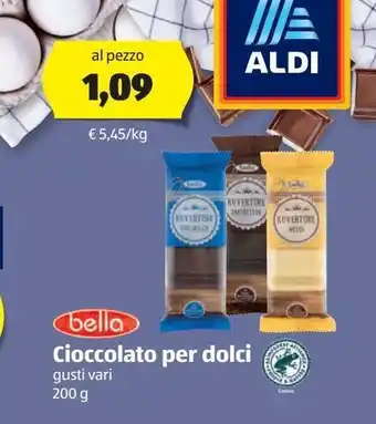 ALDI Bella cioccolato cioccolato per dolci 200 g offerta