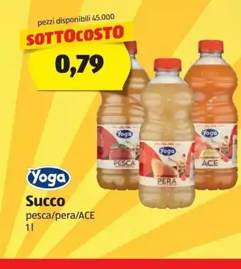 ALDI Yoga succo pesca/ pera / ace 1 l offerta