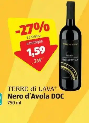 ALDI Terre di lava nero d'avola doc 750 ml offerta