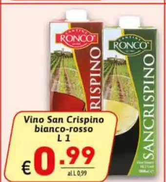 Ipercarni Vino San Crispino bianco-rosso 1L offerta
