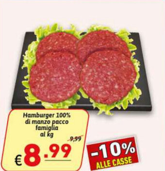 Ipercarni Hamburger 100% di manzo pacco famiglia offerta