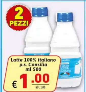 Ipercarni Latte 100% italiano p.s Consilia 500ml offerta