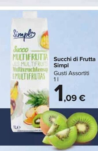 Carrefour Market Succhi di frutta simpl gusti assortiti 1 l offerta