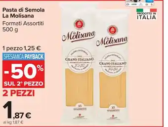 Carrefour Market Pasta di semola la molisana formati assortiti 500g - 2 pezzi offerta