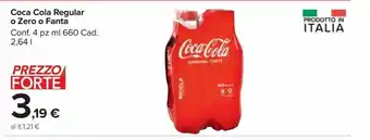 Carrefour Market Coca-cola regular o zero o fanta 4 pz ml 660 offerta