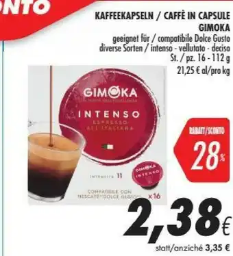 Coop Gimoka Cialde caffè offerta