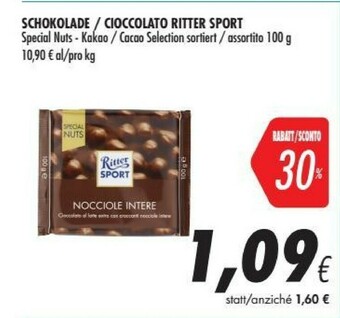Coop Ritter sport Cioccolato offerta