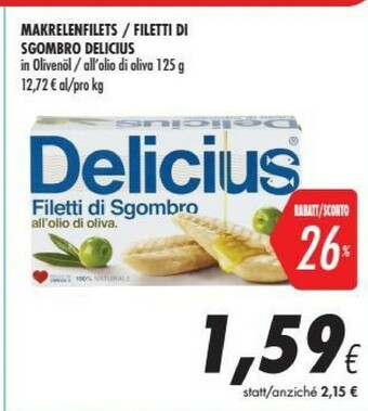 Coop Delicius Filetti di sgombro offerta