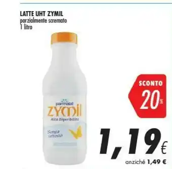 Coop Parmalat Zymil Latte Parzialmente Scremato Alta Digeribilità Senza Lattosio 1000 G(ml) offerta