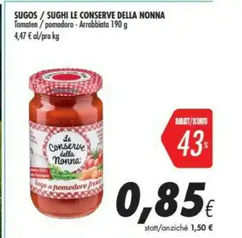 Coop Le Conserve della Nonna Sughi per pasta offerta