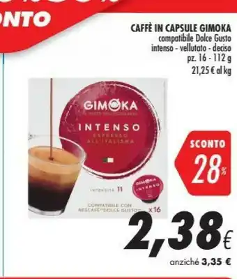 Coop Gimoka Gimoka Caffè In Capsule Compatibile Dolce Gusto Intenso offerta