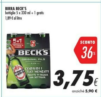 Coop Becks Beck's - Birra 330 G(ml) offerta