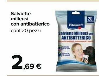 Carrefour Vitakraft Salviette Milleusi Con Antibatterico 20 Pezzi offerta