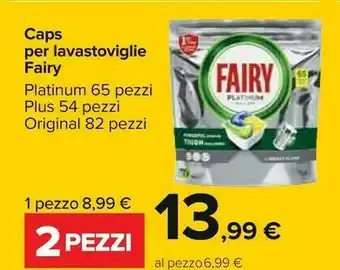 Carrefour Fairy Caps Per Lavastoviglie Platinum 65 Pezzi/ Plus 54 Pezzi/ Original 82 Pezzi offerta