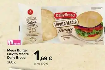 Carrefour Daily bread Mega Burger Lievito Madre 360 G offerta