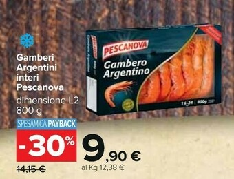 Carrefour Pescanova Gamberi Argentini Interi L2 800 G offerta