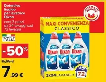 Carrefour Dixan Detersivo Liquido Classico Per Lavatrice offerta