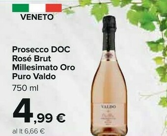 Carrefour Valdo Prosecco Doc Rosé Brut Millesimato Oro Puro 750 Ml offerta