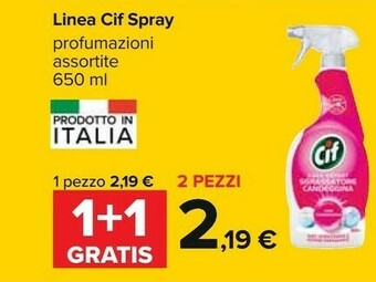 Carrefour Cif Linea Spray Sgrassatore Con Candeggina 650 Ml offerta