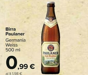 Carrefour Paulaner Birra Germania Weiss 500 Ml offerta