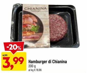 DPiù Hamburger di Chianina 200 g offerta