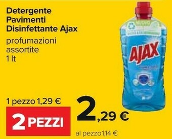 Carrefour Ajax Detergente Pavimenti Disinfettante offerta