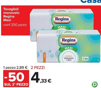 Carrefour Regina Tovaglioli Monovelo Maxi offerta