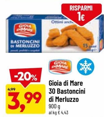 DPiù Gioia Di MAre 30 Bastoncini di Merluzzo 900 g offerta