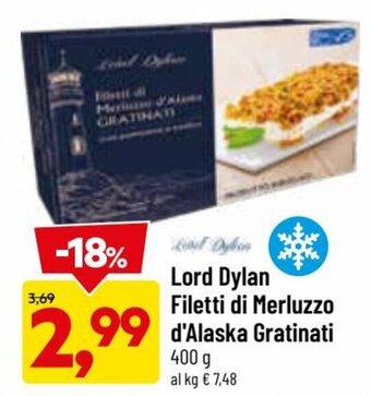 DPiù Lord Dylan Filetti di Merluzzo d'Alaska Gratinati 400 g offerta