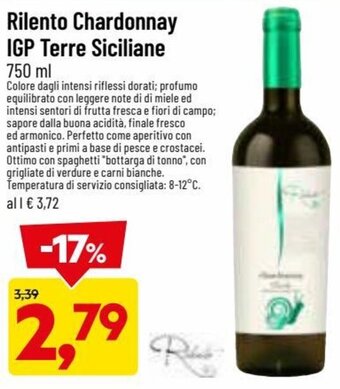DPiù Rilento Chardonnay IGP Terre Siciliane 750 ml offerta
