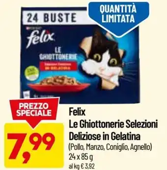DPiù Felix Le Ghiottonerie Selezioni Deliziose In Gelatina 24 x 85 g offerta
