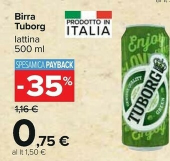 Carrefour Tuborg Birra 500 G(ml) offerta