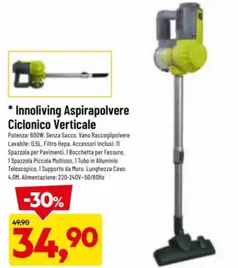 DPiù Innoliving Aspirapolvere Ciclonico Verticale offerta