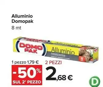 Carrefour Domopak Alluminio 8 Mt offerta
