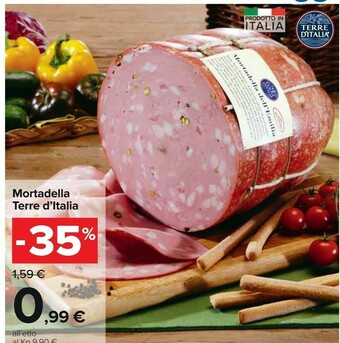 Carrefour Terre d'Italia Mortadella offerta