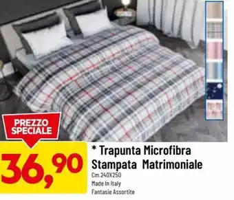DPiù Trapunta Microfibra Stampata Matrimoniale cm.240 x 250 offerta
