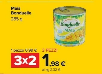 Carrefour Bonduelle Mais 285 G(ml) offerta