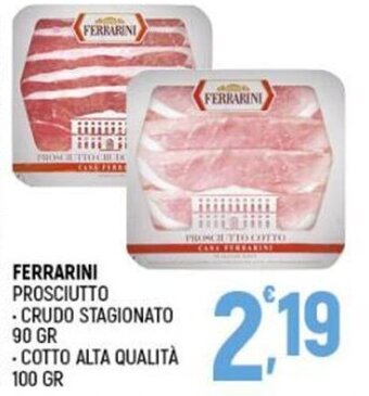 Ottimo Market Ferrarini Prosciutto Crudo Stagionato 90 gr/Cotto Alta Qualità 100 gr offerta