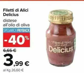 Carrefour Delicius Filetti Di Alici Distese All'olio Di Oliva offerta