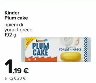 Carrefour Ferrero Kinder Plumcake Ripieni Di Yogurt Greco 192 G offerta