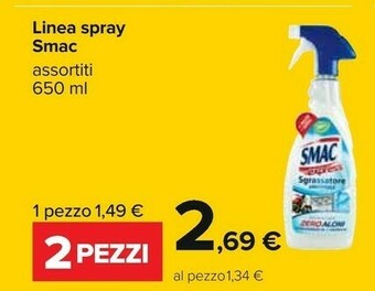 Carrefour Smac s.p.a. Linea Spray Sgrassatore 650 Ml offerta