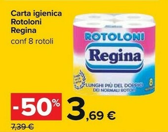 Carrefour Regina Carta Igienica 8 Rotoloni offerta