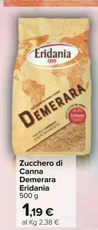 Carrefour Eridania Zucchero di canna offerta
