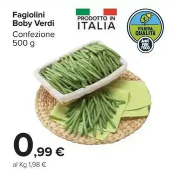 Carrefour Fagiolini Boby Verdi 500 G offerta