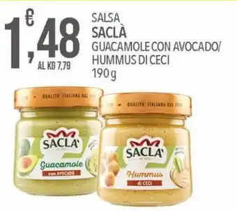 Iper Nonna Isa Saclà Salsa Guacamole Con Avocado/Hummus di Ceci 190 g offerta