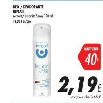 Coop Infasil Deodorante offerta