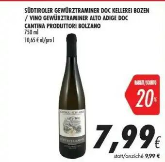 Coop Cantina produttori bolzano Vino bianco offerta