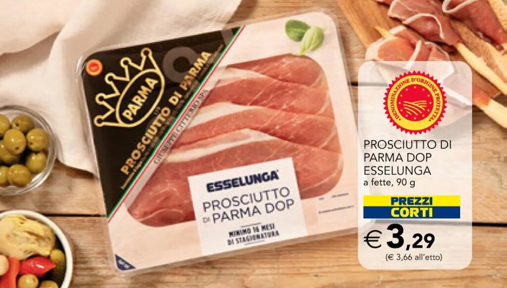 Prosciutto di Parma DOP Esselunga a fette 90 g offerta di Esselunga