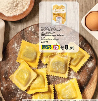 Esselunga Ravioli Alla Ricotta E Spinaci Esselunga offerta