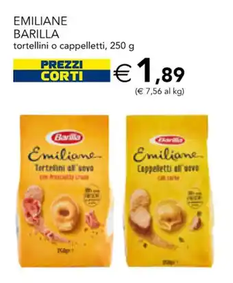 Esselunga Barilla Emiliane tortellini o cappelletti 250 g offerta